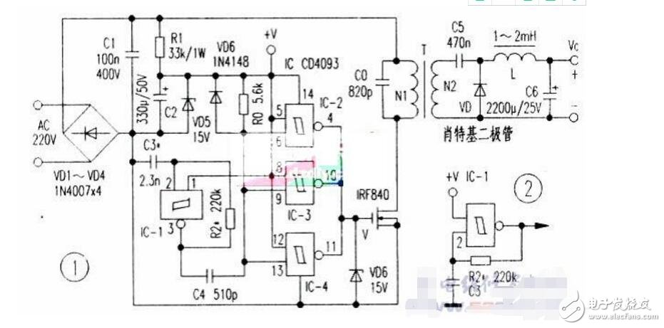 cd4093制作实用开关电源