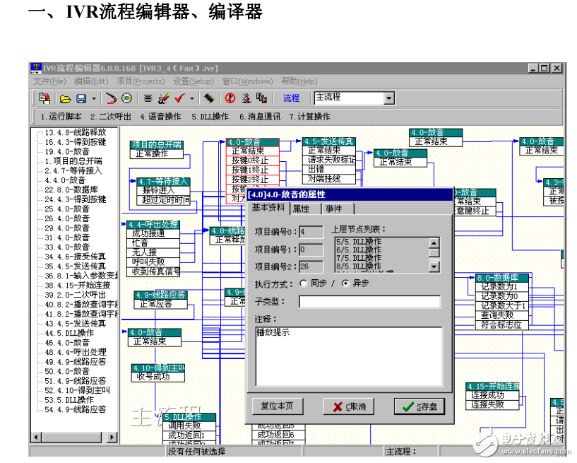 IVR流程编辑器及其自动语音应答处理系统的图解