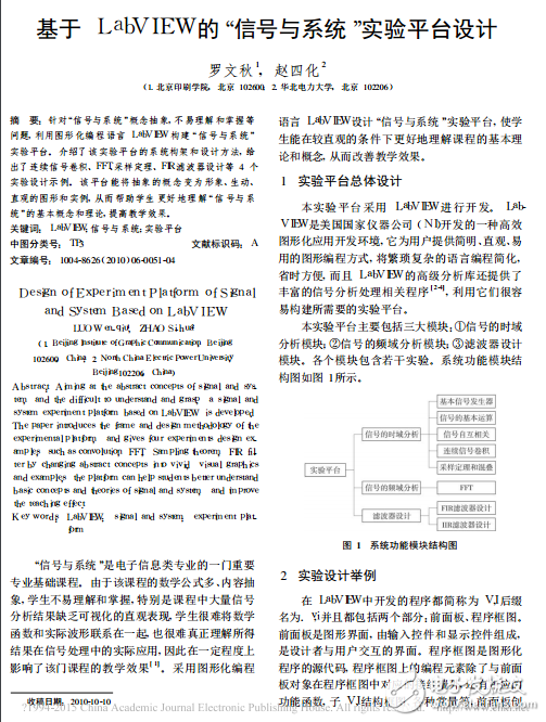 基于LabVIEW的_信号与系统_实验平台设计