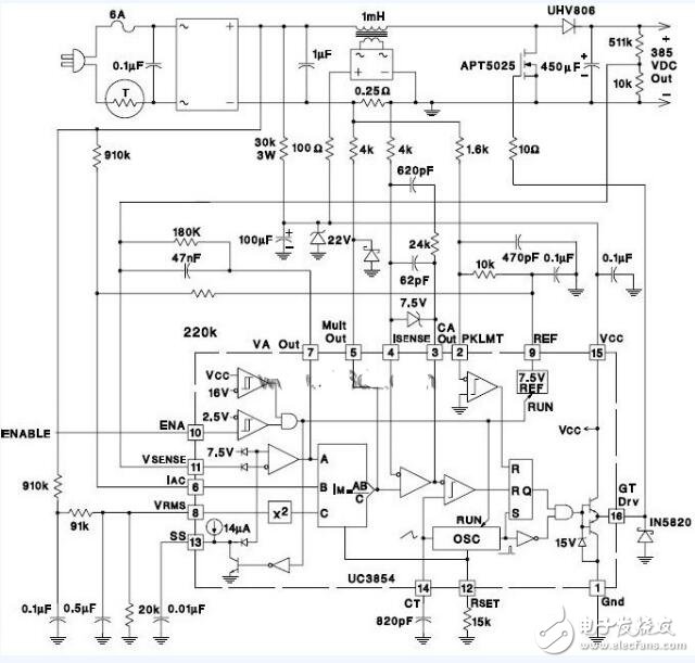 uc3854引脚功能及典型应用电路