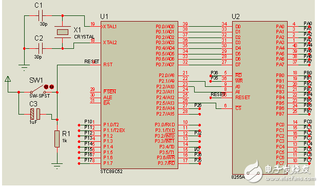 STC89C52与8255电路设计及电子定时器的设计与实现