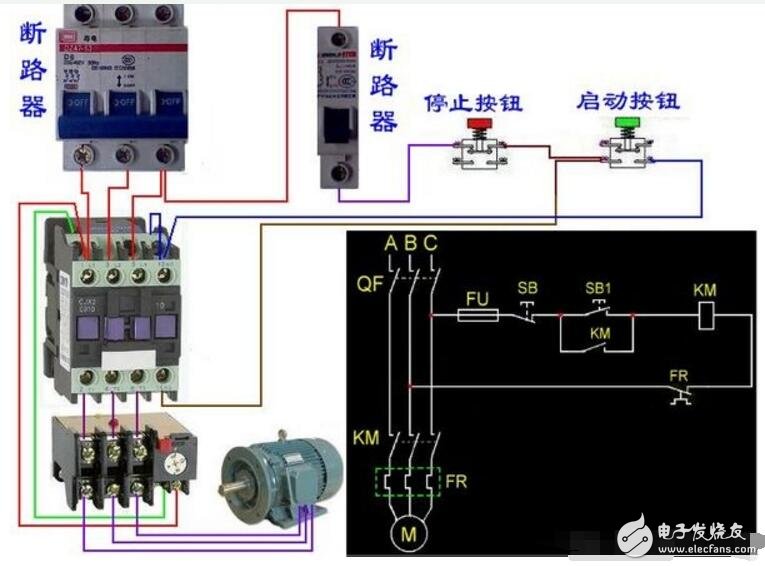 热过载继电器配合接触器怎么接线