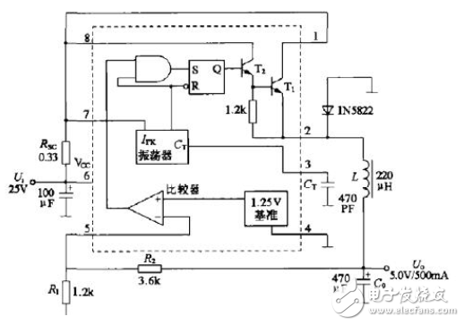 mc34063的工作原理详解（含mc34063引脚图及功能_内部结构_特性参数及应用电路）