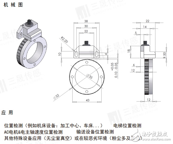 三晟传感SDG系列主轴编码器参数与特性介绍，具备超薄，大孔径的特点。