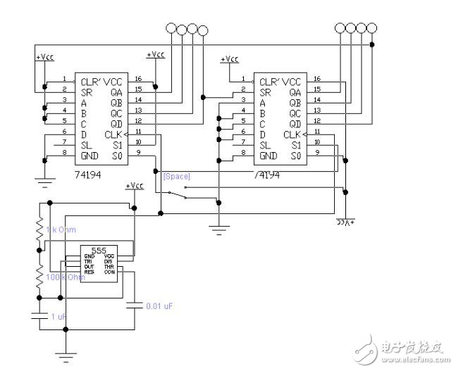 移位寄存器74ls194应用电路图大全（双向移位寄存器/74HC93/环形计数器）