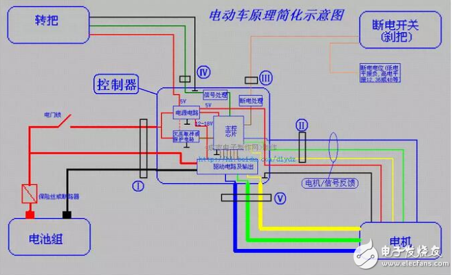 电动车60v转换器转12V接线图