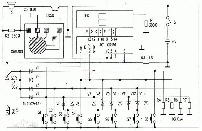 74LS171四路抢答器电路设计详情